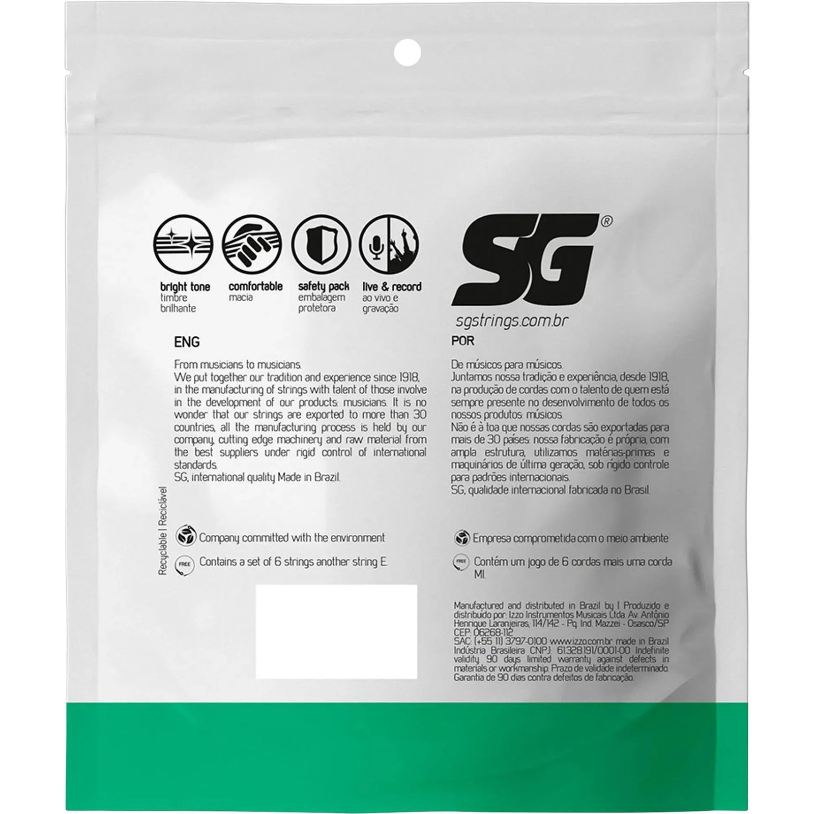 Corda Sg Encordoamento .026 .026 Para Ukulele Soprano 10981