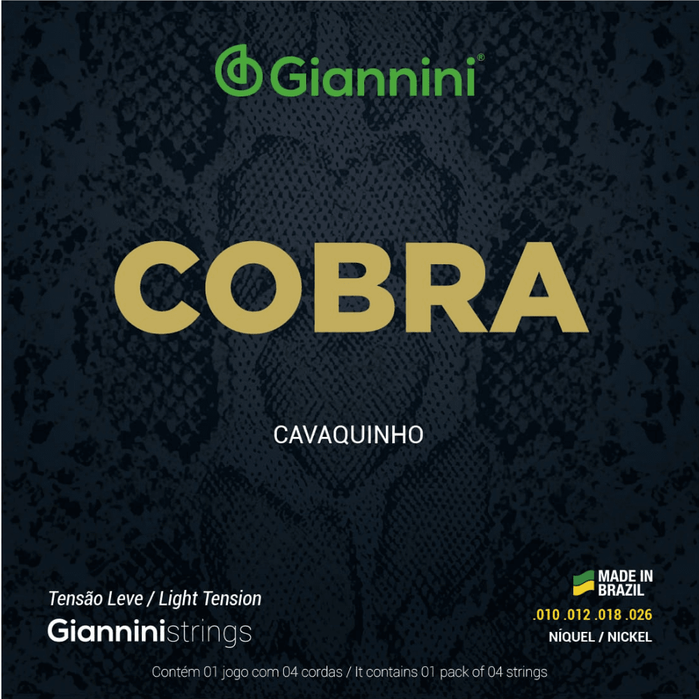Cordas Giannini Cavaquinho Cobra Níquel Tensão Leve Gescl