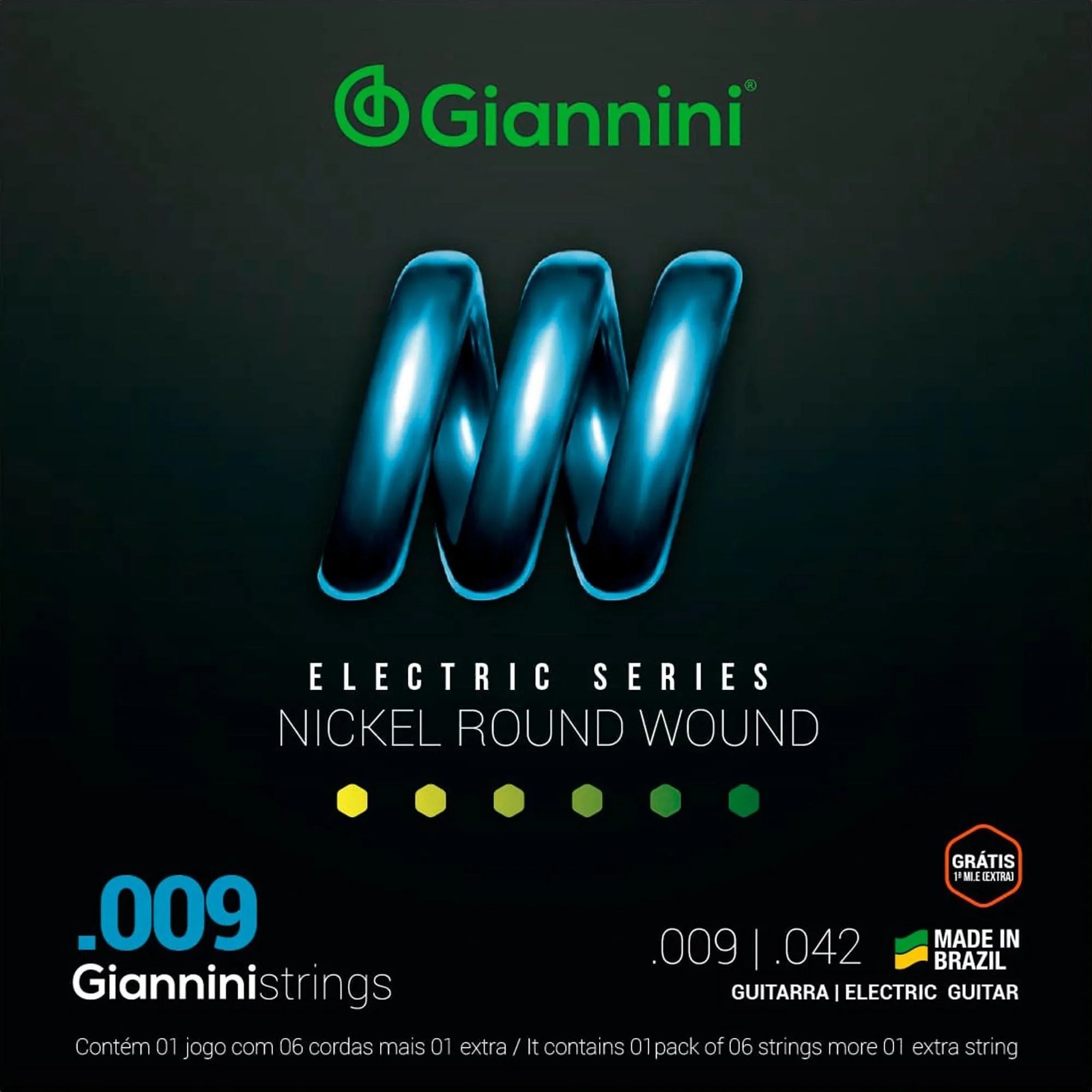 Encordoamento Guitarra .009 Giannini Geegst9 Nickel Wound