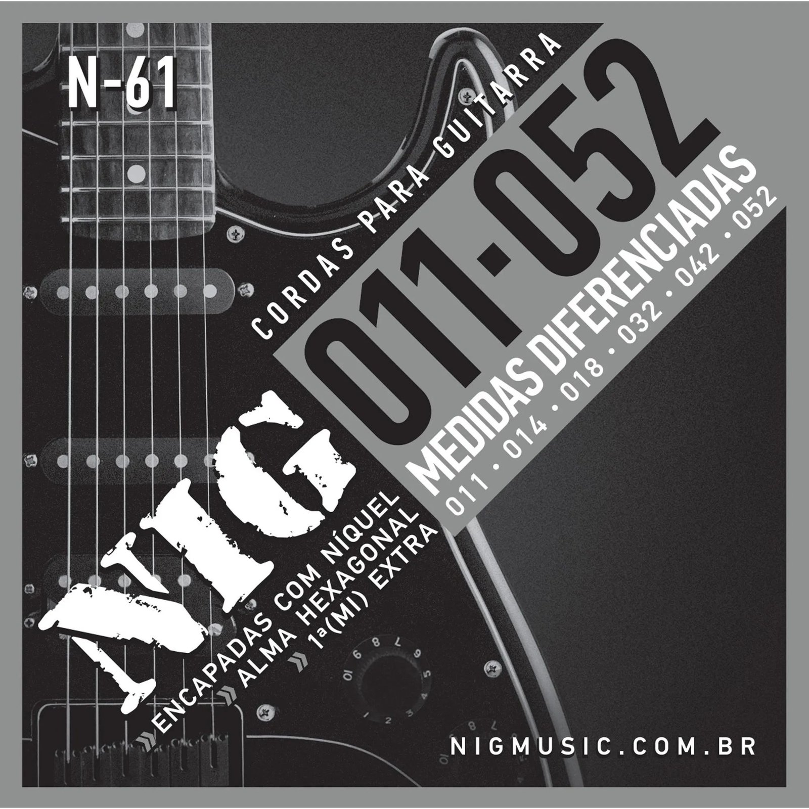 Encordoamento Guitarra Nig .011 N61 Níquel Alma Hexagonal