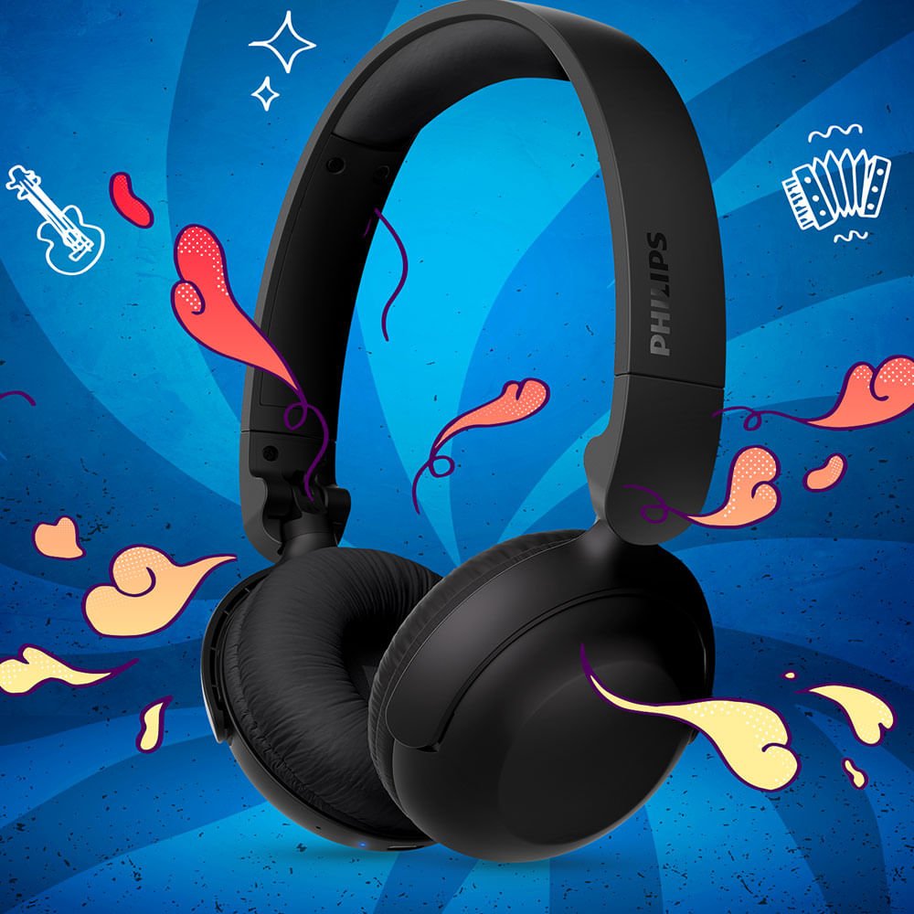 Headphone Philips Wireless Bluetooth, Até 25h, Tah2209bk/55