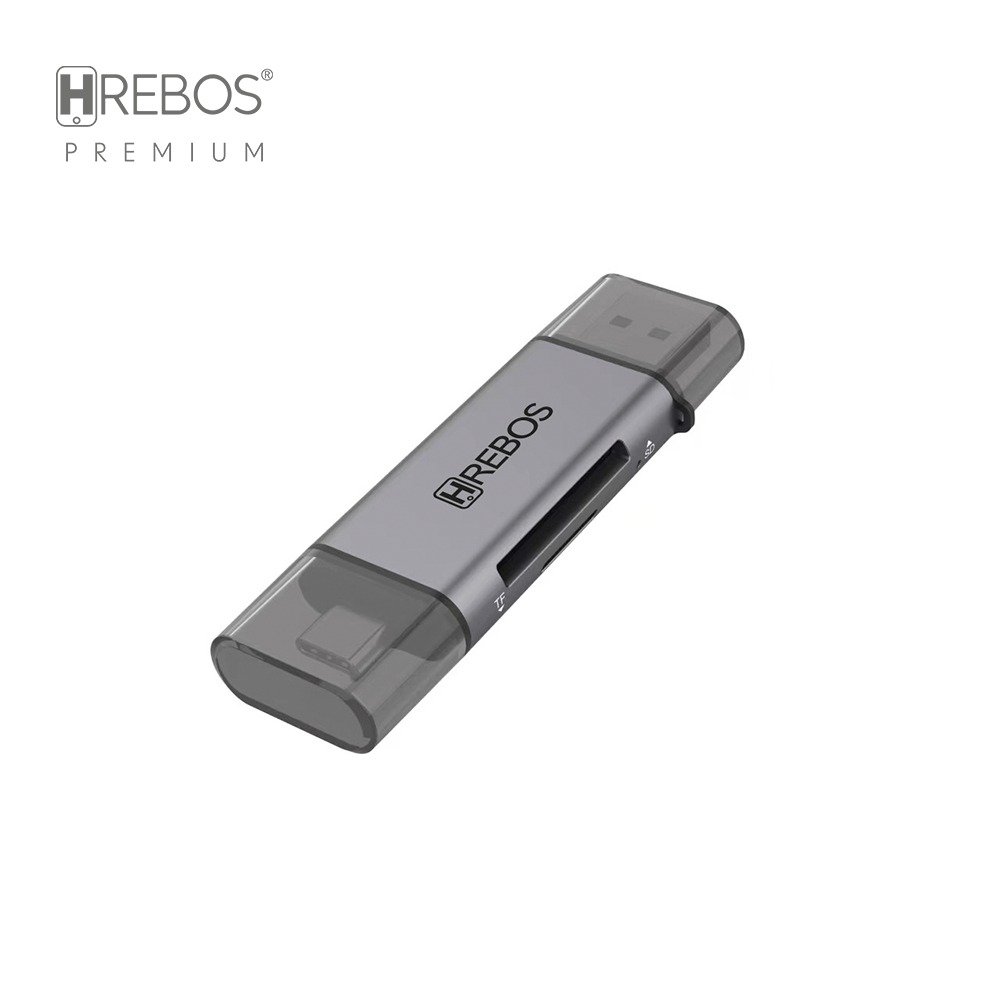 Leitor De Cartão Sd E Micro Sd Hrebos If-230 Usb 2.0 Cinza
