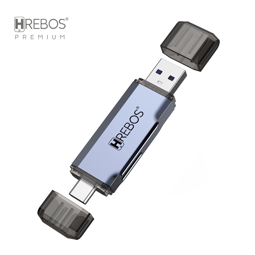 Leitor De Cartão Sd E Micro Sd Hrebos If-244 Usb 3.0 Cinza