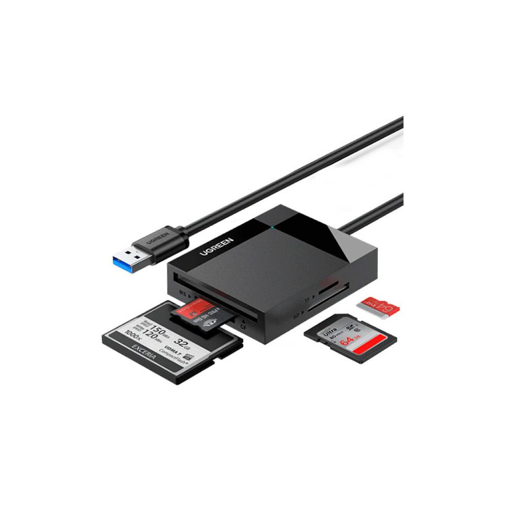 Leitor De Cartões Ugreen 30333 Usb 3.0 90mb/s 2tb Cr125