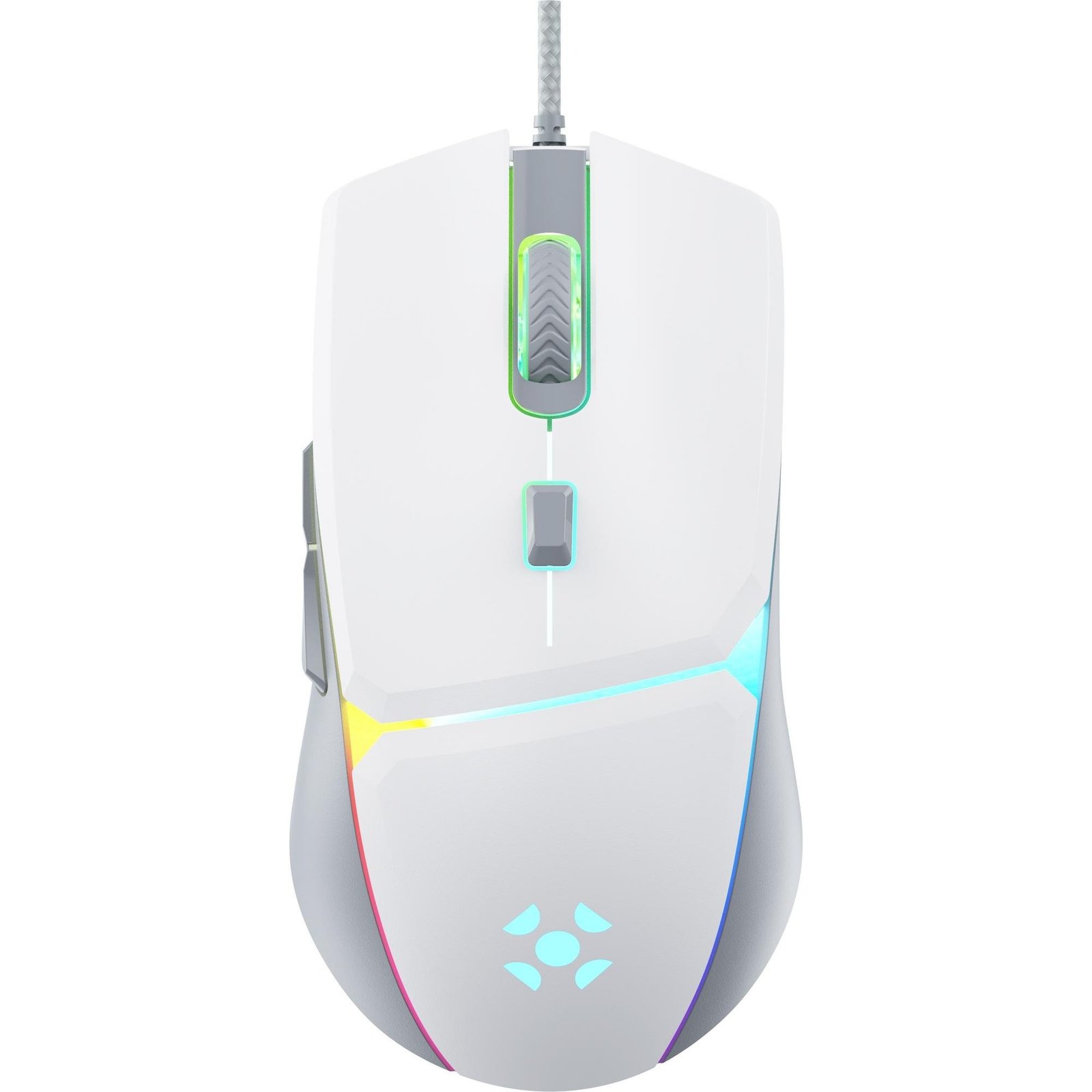 Mouse Gamer Fortrek Crusader Branco 12800 Dpi Usb