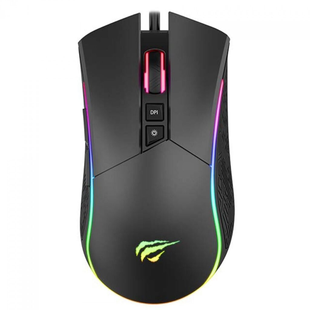 Mouse Gamer Havit Ms1001s, 4800dpi, Usb, Rgb, 7 Botões Preto