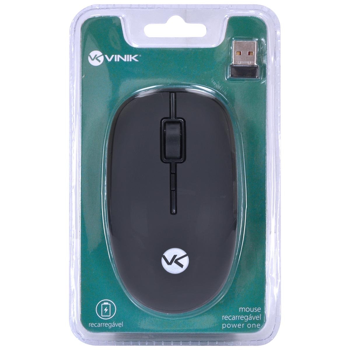 Mouse Recarregável Vinik Power One Pm100 Preto