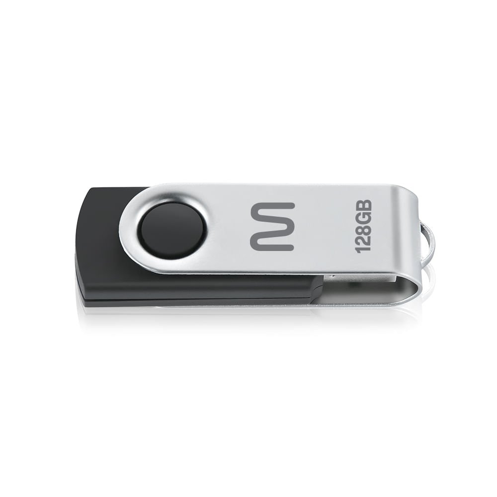 Pendrive Multilaser Twist Pd591 128gb Preto E Prateado