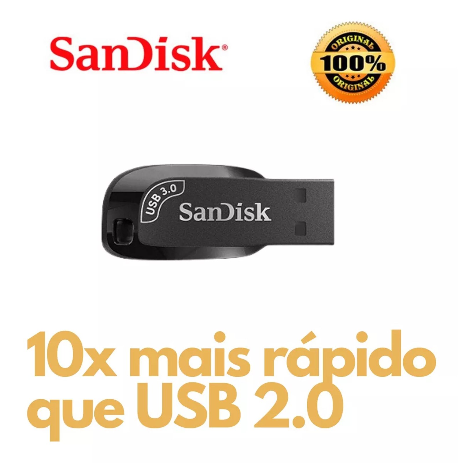 Pendrive Sandisk Ultra Shift Usb 3.0 100 Mb/s 128gb