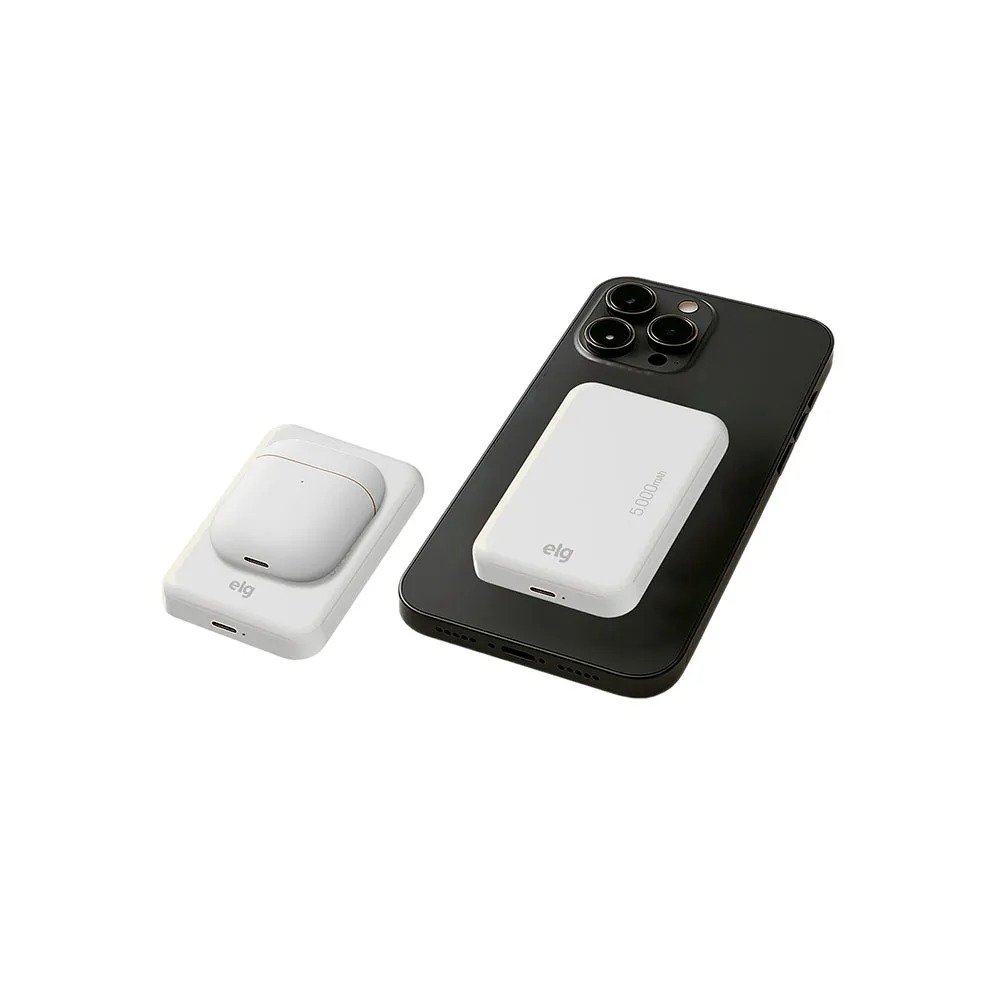 Power Bank Wireless ELG Pbw5 5000mah Magsafe Indução Branco