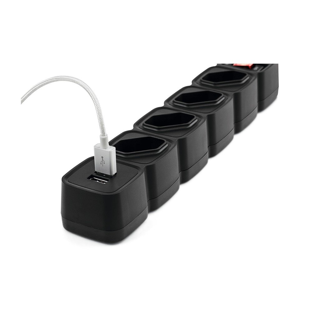 Protetor Elétrico Filtro de Linha Intelbrás 2 Portas Usb Epe 204 Bk