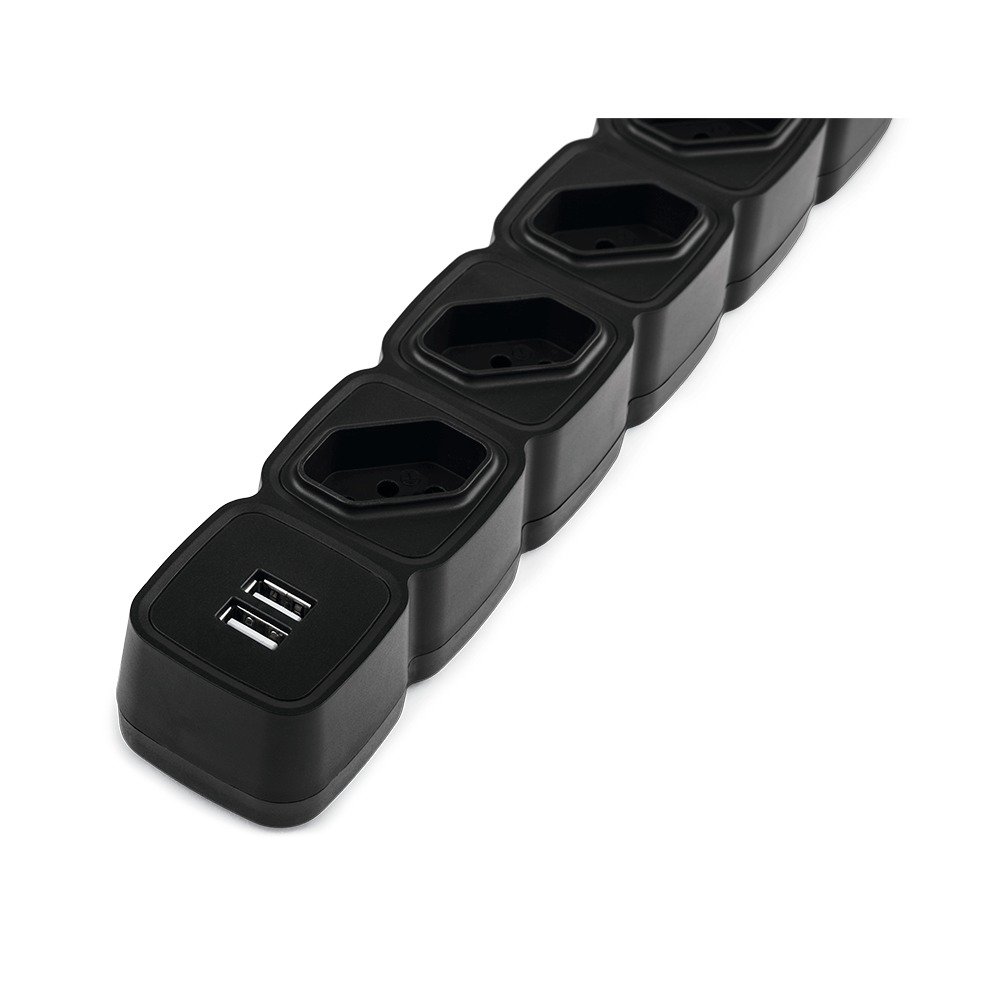 Protetor Elétrico Filtro de Linha Intelbrás 2 Portas Usb Epe 204 Bk