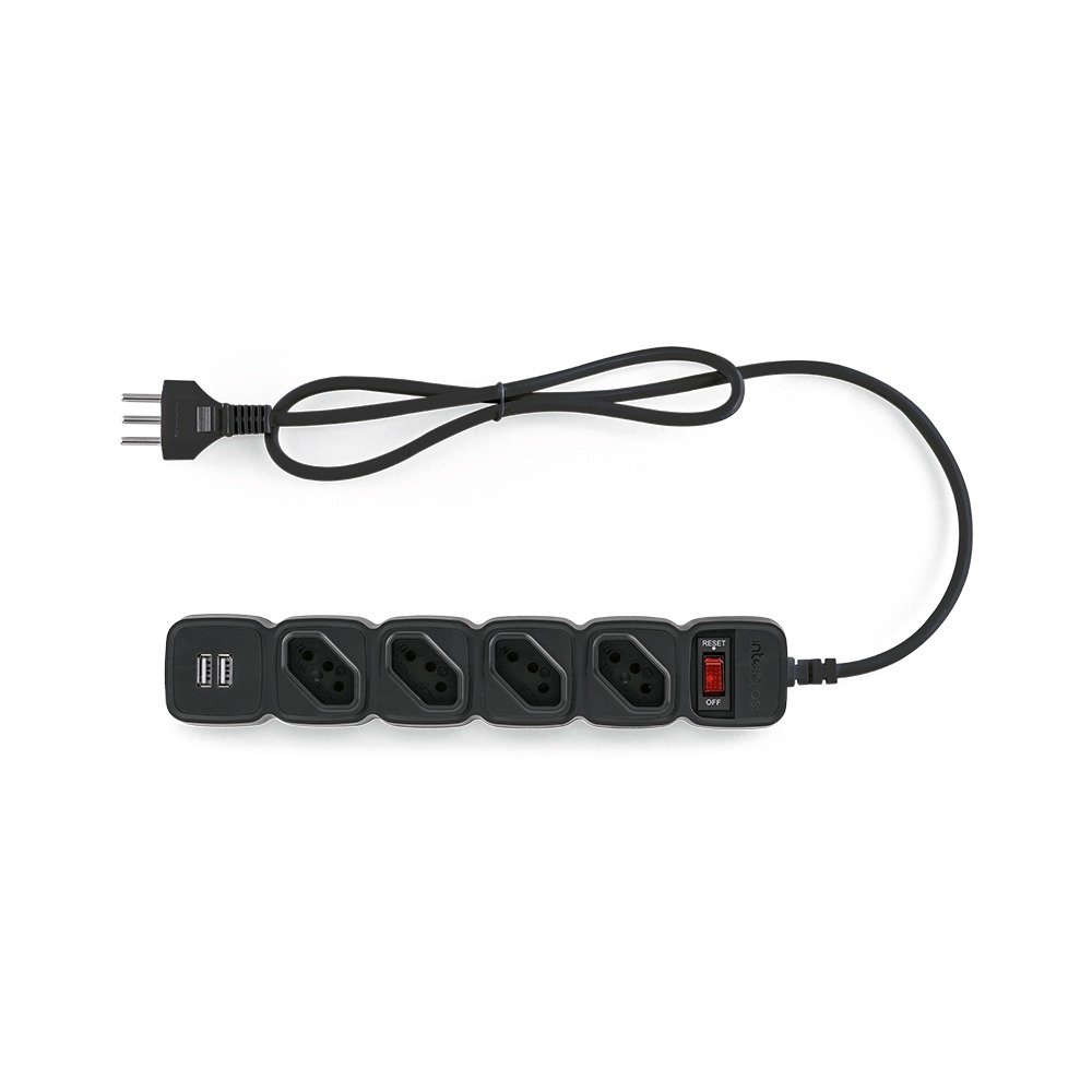 Protetor Elétrico Filtro de Linha Intelbrás 2 Portas Usb Epe 204 Bk