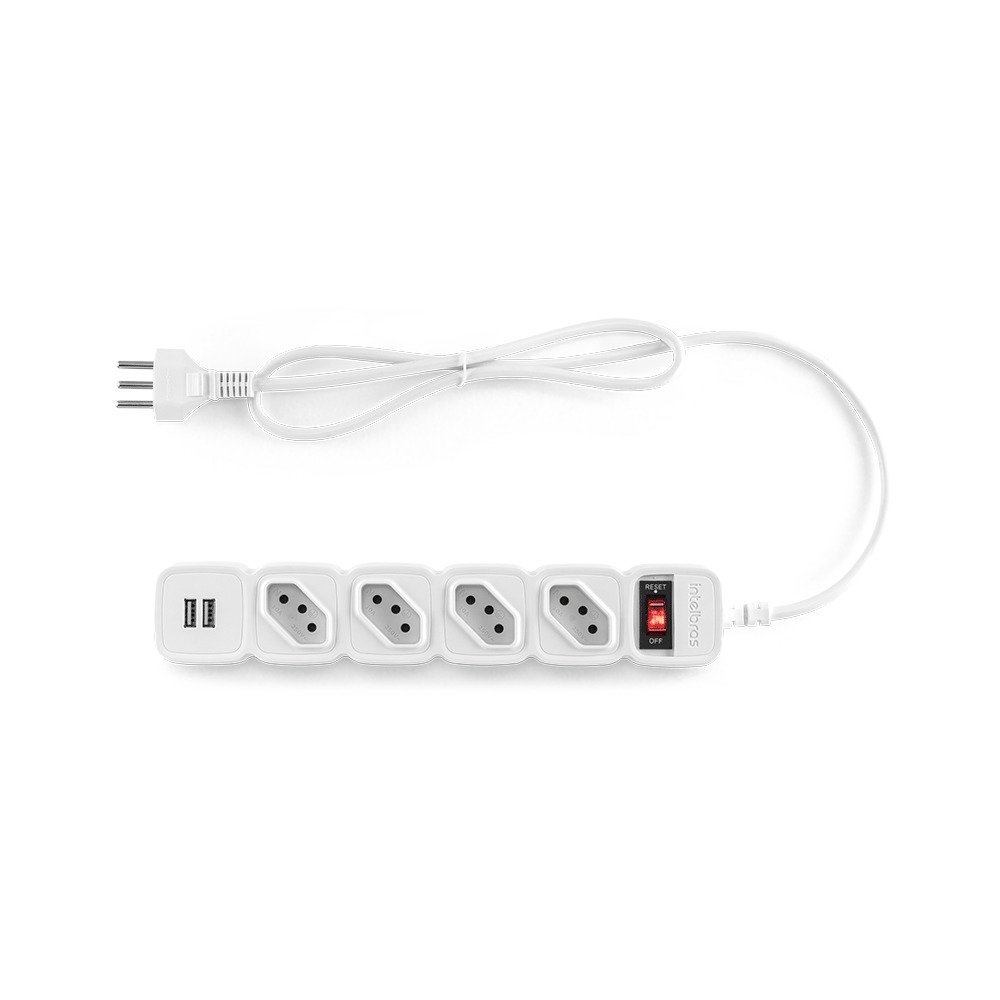 Protetor Elétrico Filtro de Linha Intelbrás 2 Portas Usb Epe 204