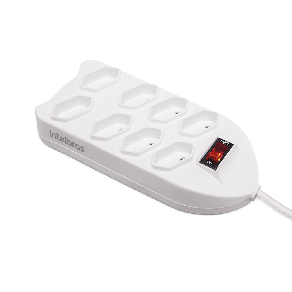 Protetor Intelbras Epe 1008+ 8 Tomadas Cabo 1,5m Branco