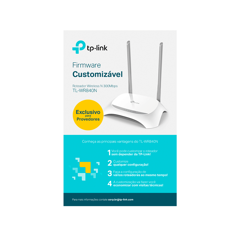 Roteador Wireless Tp-link N 300mbps Tl-wr840n