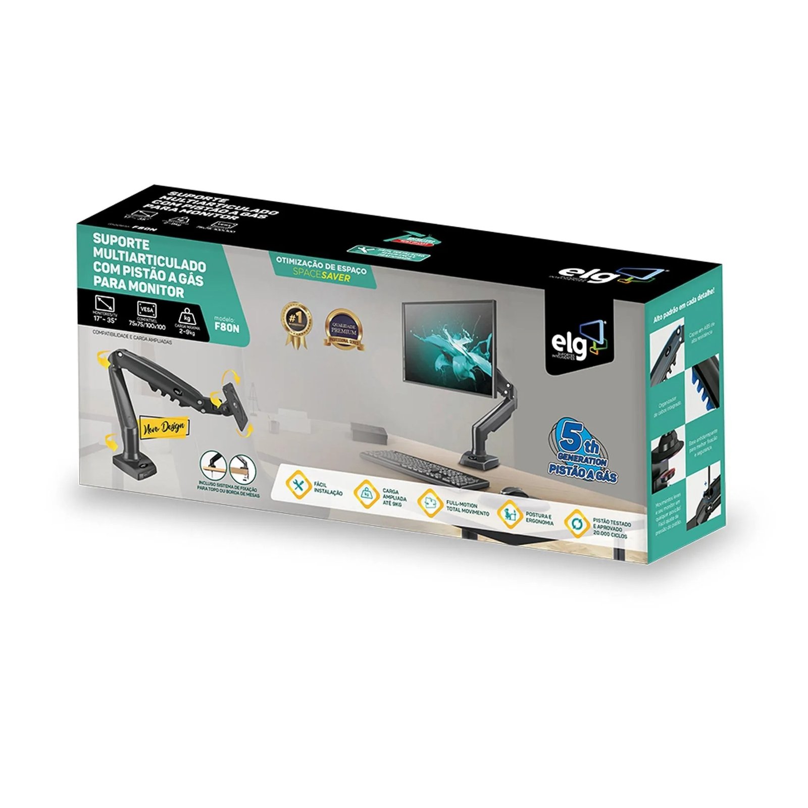 Suporte De Mesa Elg F80n Para Tv/monitor De 17 Até 35 Polegadas