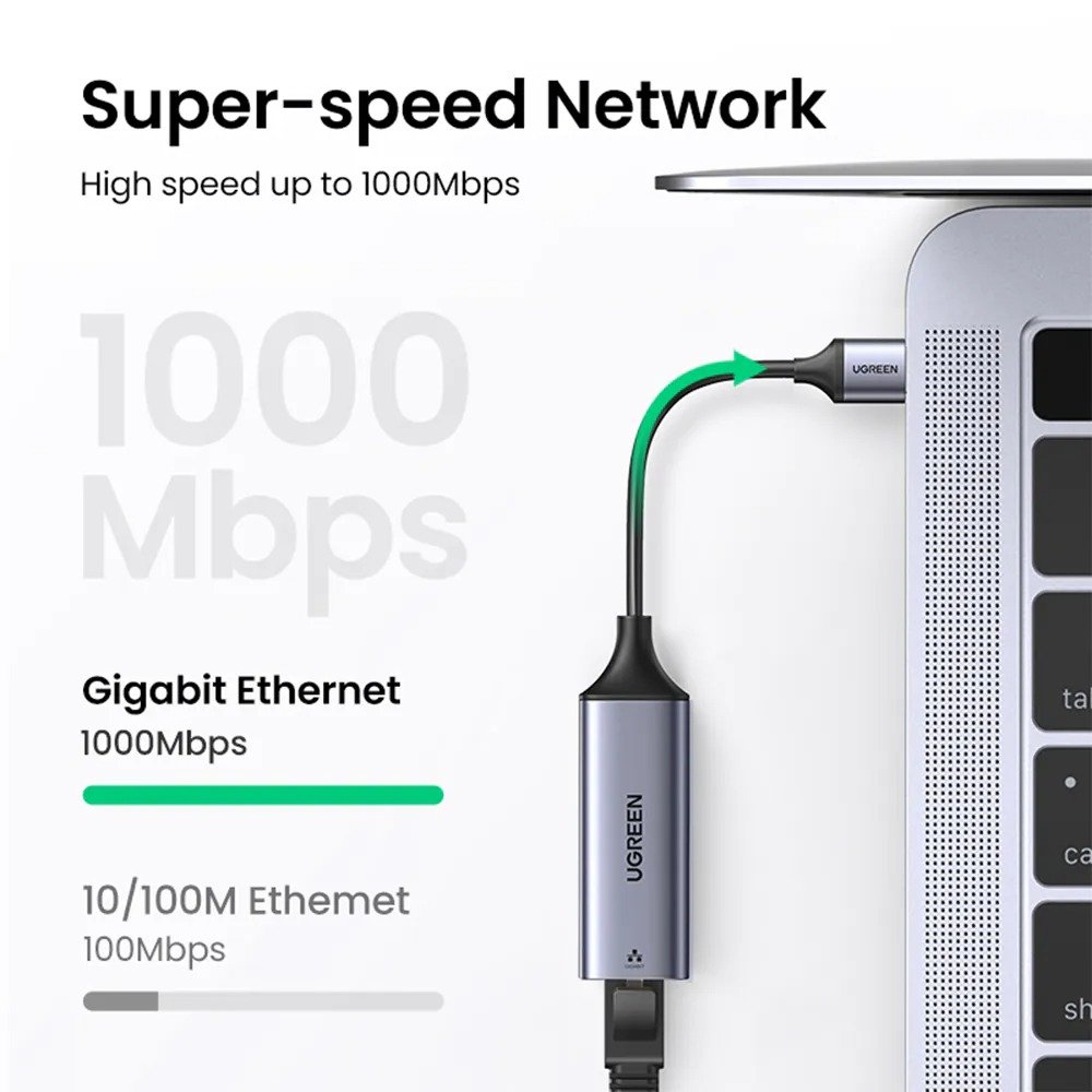 Adaptador De Rede Usb 3.0 Para Ethernet Rj45 Ugreen Cm209