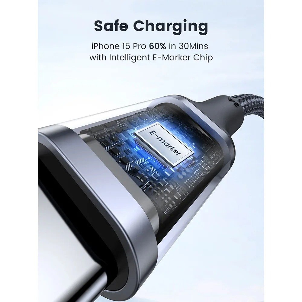 Cabo Ugreen Usb-c para Usb-c 100w 5a 1.5m Us316 Carga Rápida