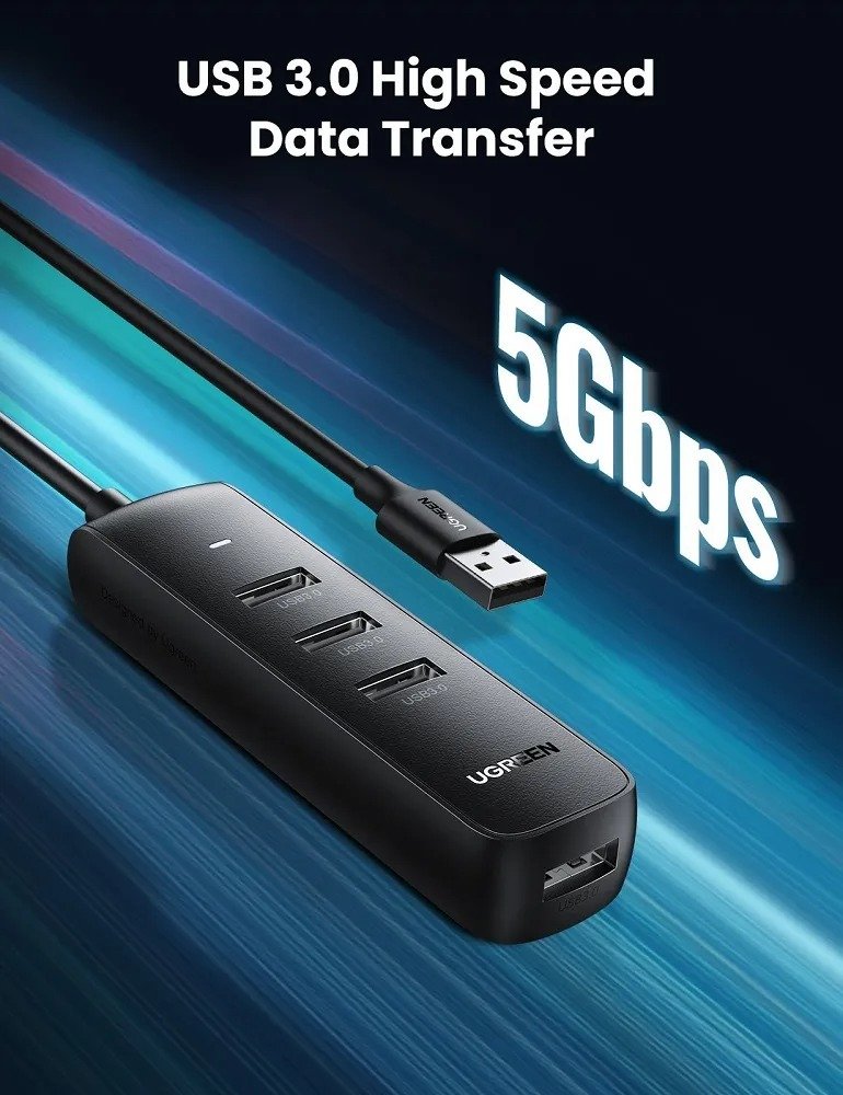 Hub Ugreen Usb 3.0 Cm416 Com 4 Portas 5gbps 1m