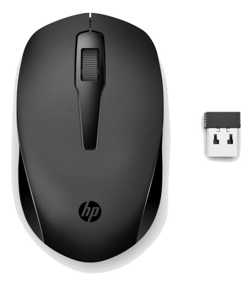 Mouse Sem Fio Hp 150 Mouse Ergonômico Óptico De 1600 Dpi Preto