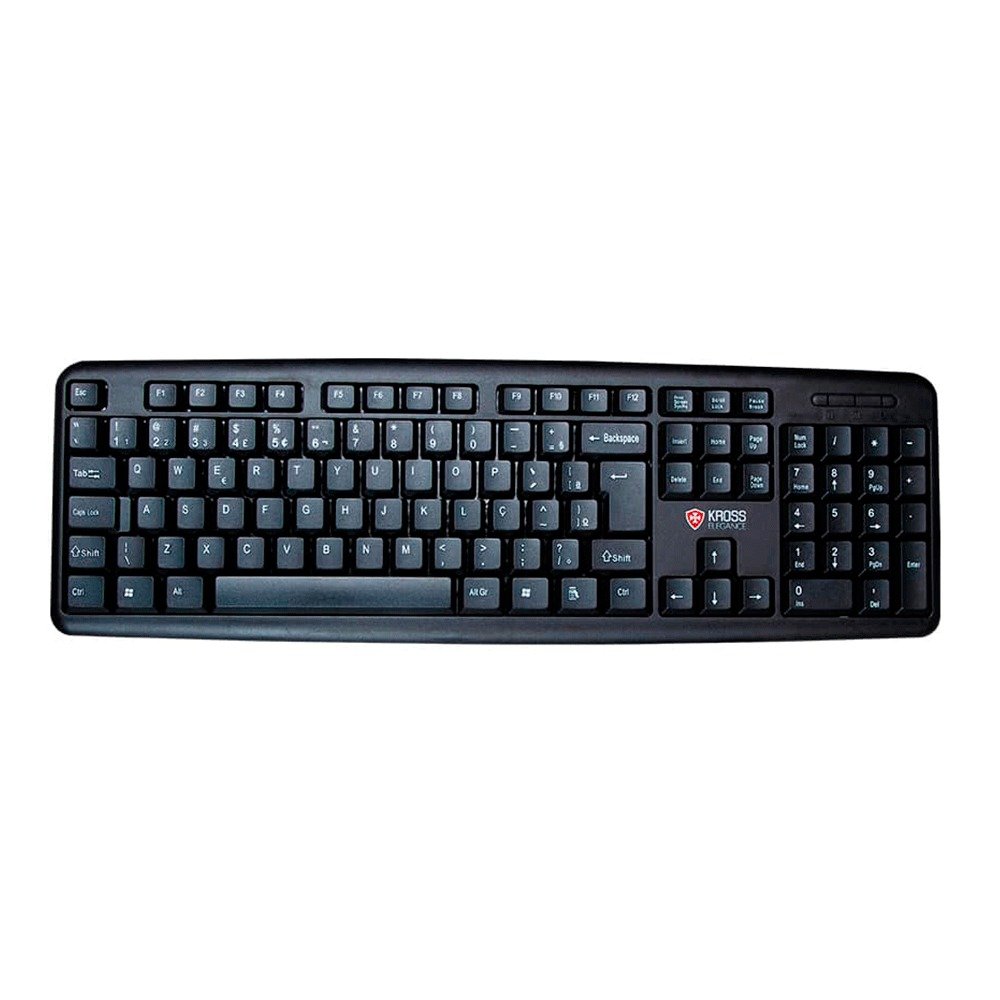 Teclado Com Fio Kross Ke-k095v2 Usb Abnt2 Membrana Preto