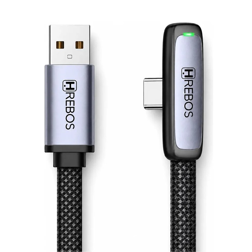 Cabo Hrebos Aerilink 60w 2m Usb-c Cb-493c Nylon Preto Cinza
