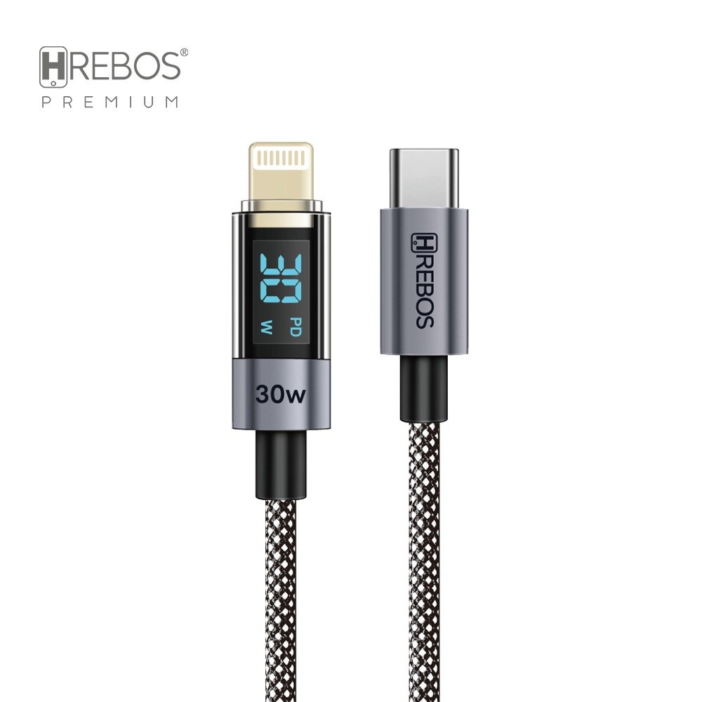 Cabo Hrebos Cb-372i Tech Led 100w Usb-c/lgtng Visor 2m Preto