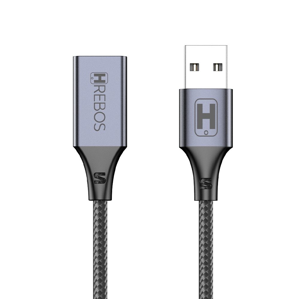 Cabo Extensor Usb 1m Hrebos Cb-707 Usb-a Macho/femea Preto