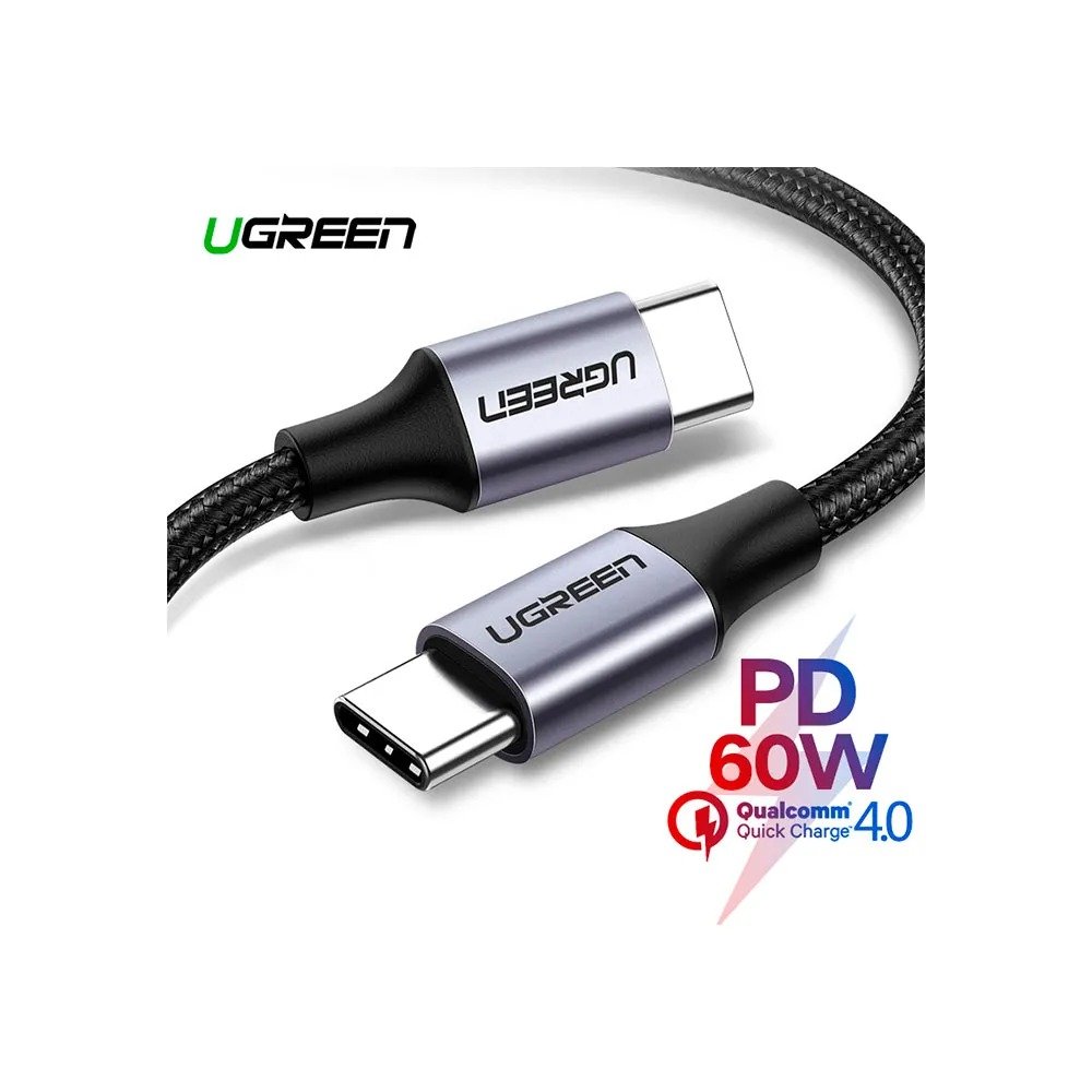 Cabo Ugreen Us261 Usb-c 1mt Preto Fast Charge 60w