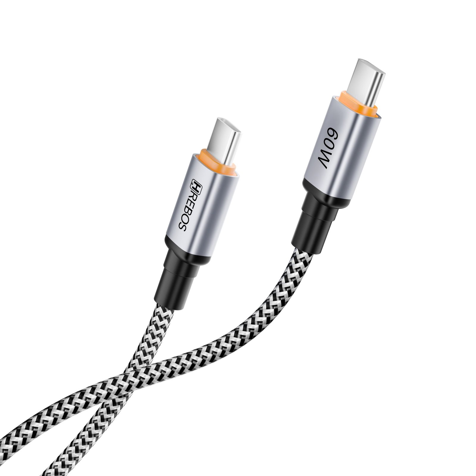 Cabo Usb-c 60w 2m Hrebos Ceoslink Cb-478c Nylon Cinza