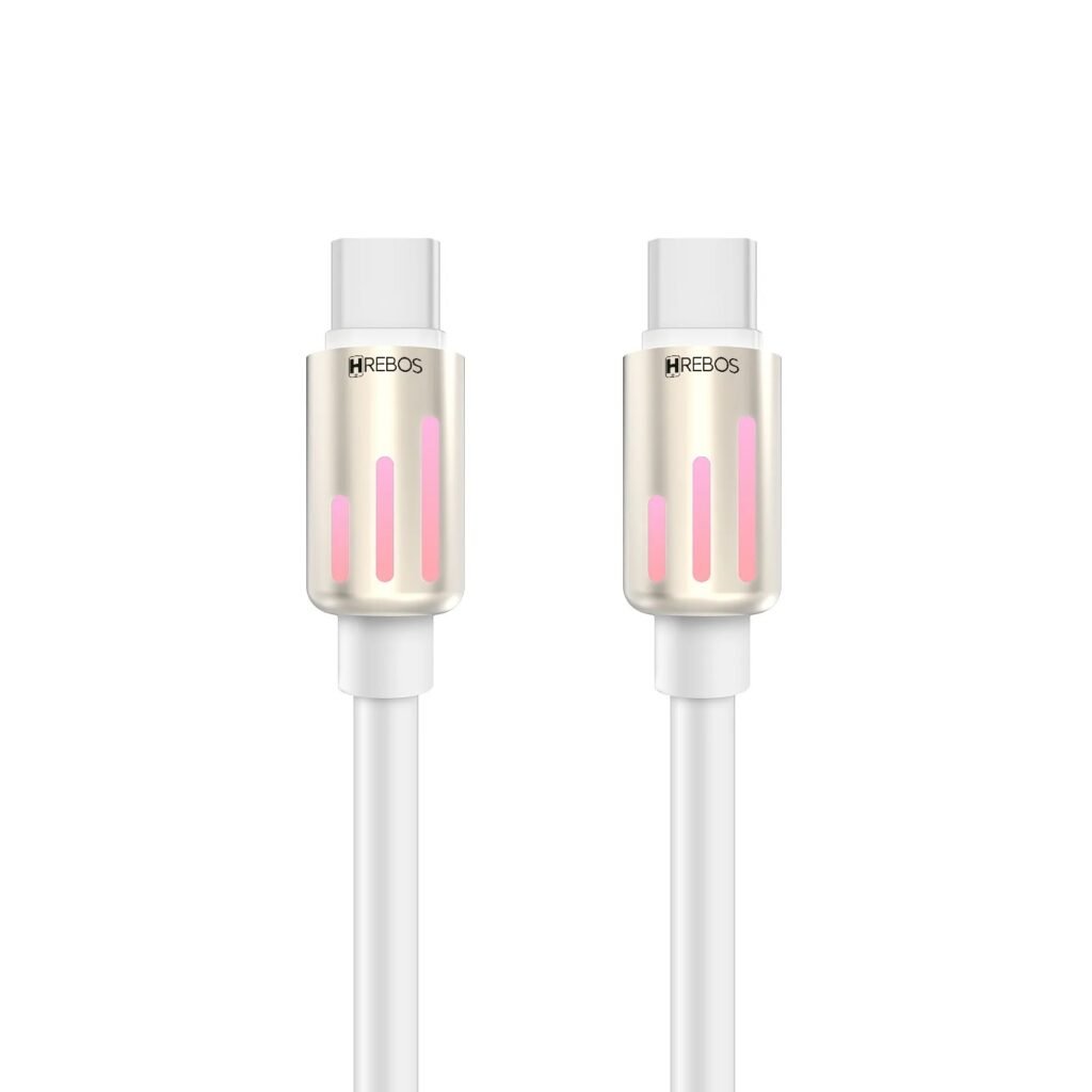Cabo Hrebos Cb-377c Mechanical Led 60w Usb-c 1.8m Branco