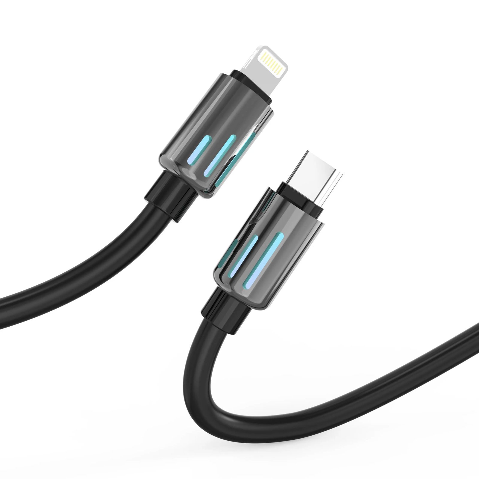Cabo Hrebos Cb-376i Mechanical Led 60w Usb-c/lgtng 1m Preto