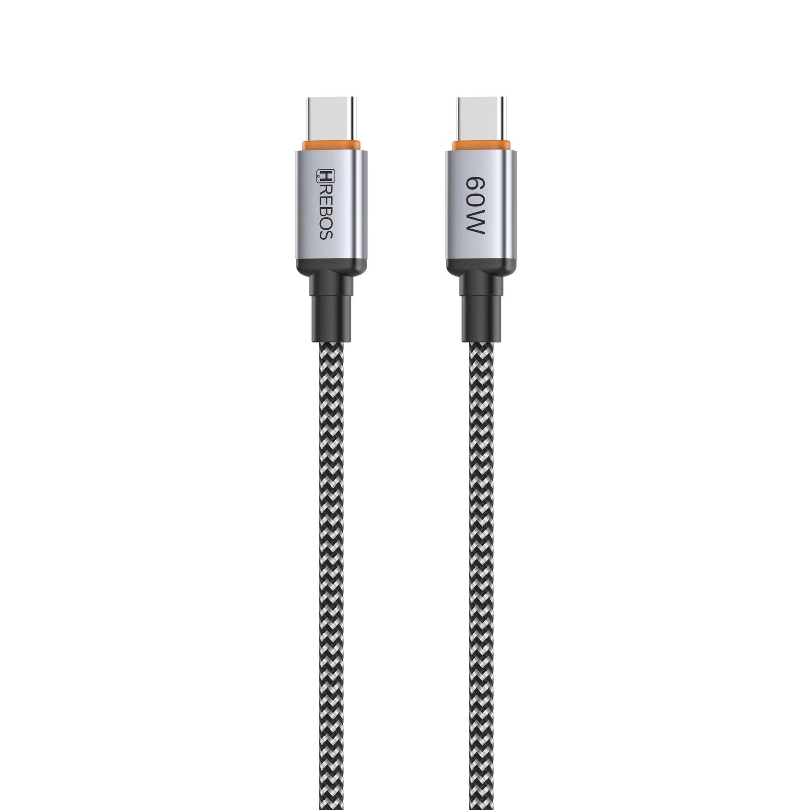 Cabo Usb-c 60w 2m Hrebos Ceoslink Cb-478c Nylon Cinza