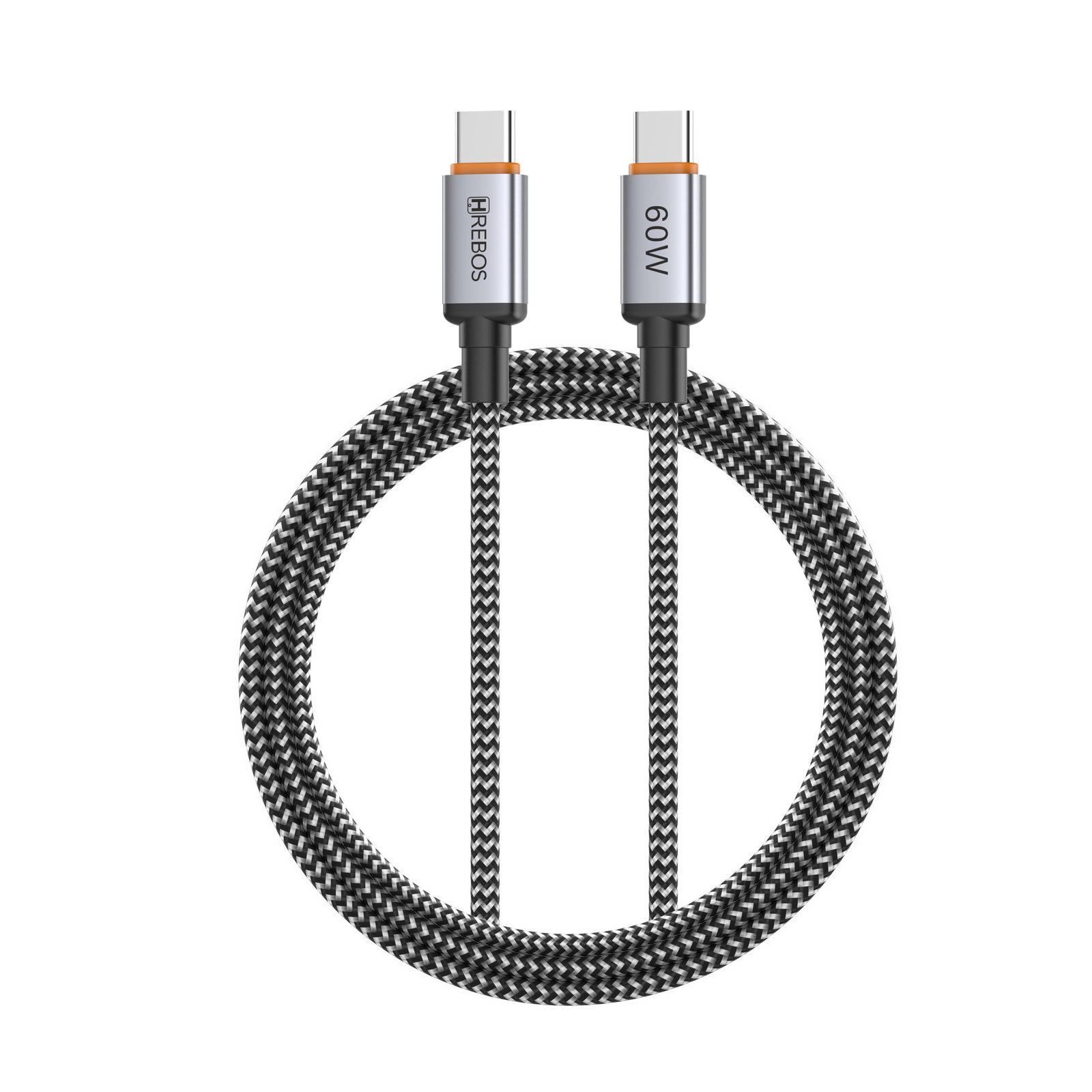 Cabo Usb-c 60w 2m Hrebos Ceoslink Cb-478c Nylon Cinza