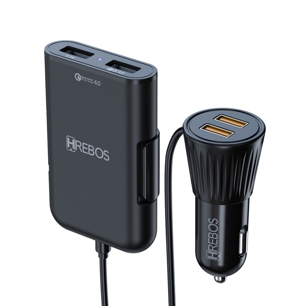 Carregador Veicular Hrebos Crv-392 18w 4usb Turbo Preto