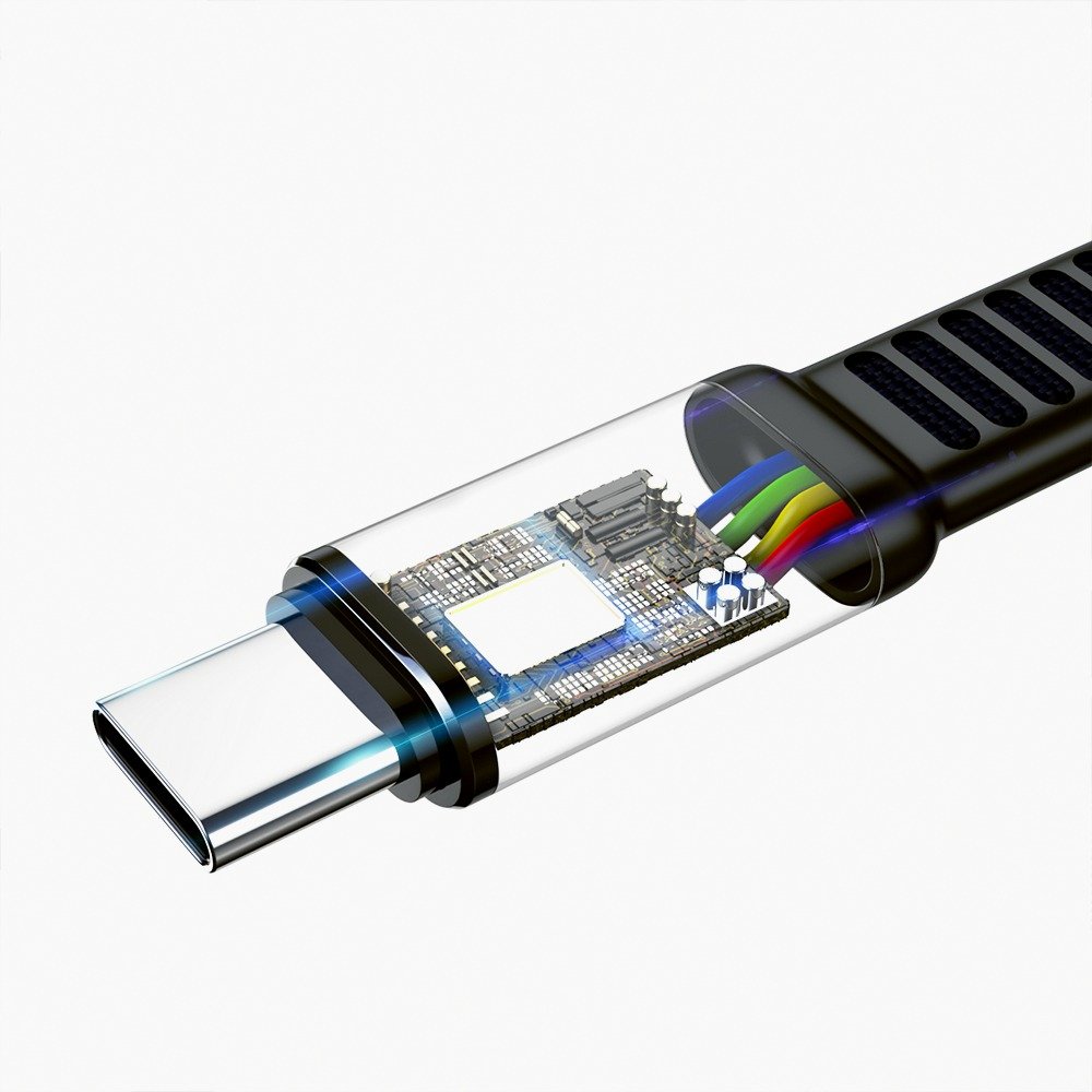 Cabo Turbo Hrebos Cb-221c Futuristic Usb Para Usb-c 2 Metros