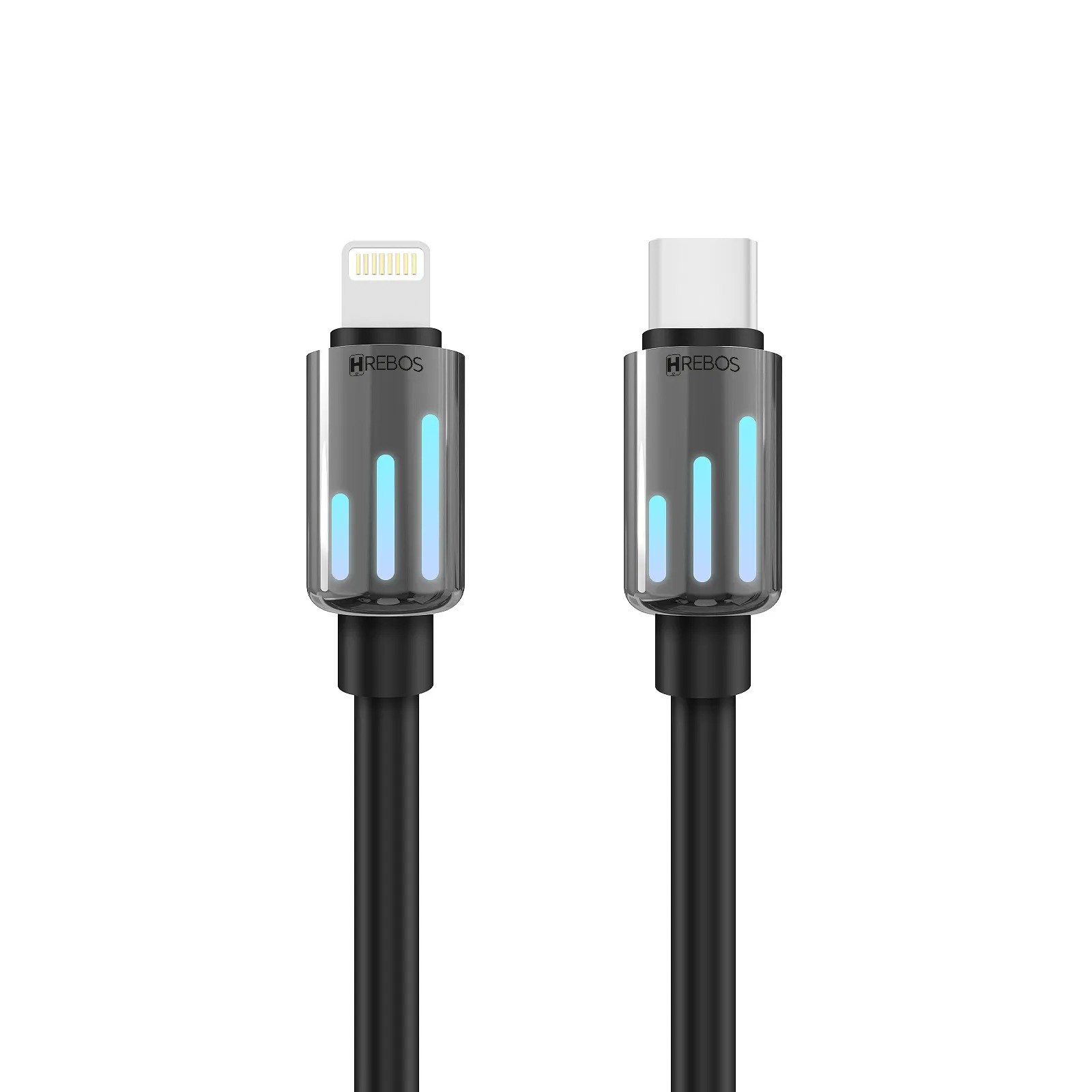 Cabo Hrebos Cb-376i Mechanical Led 60w Usb-c/lgtng 1m Preto
