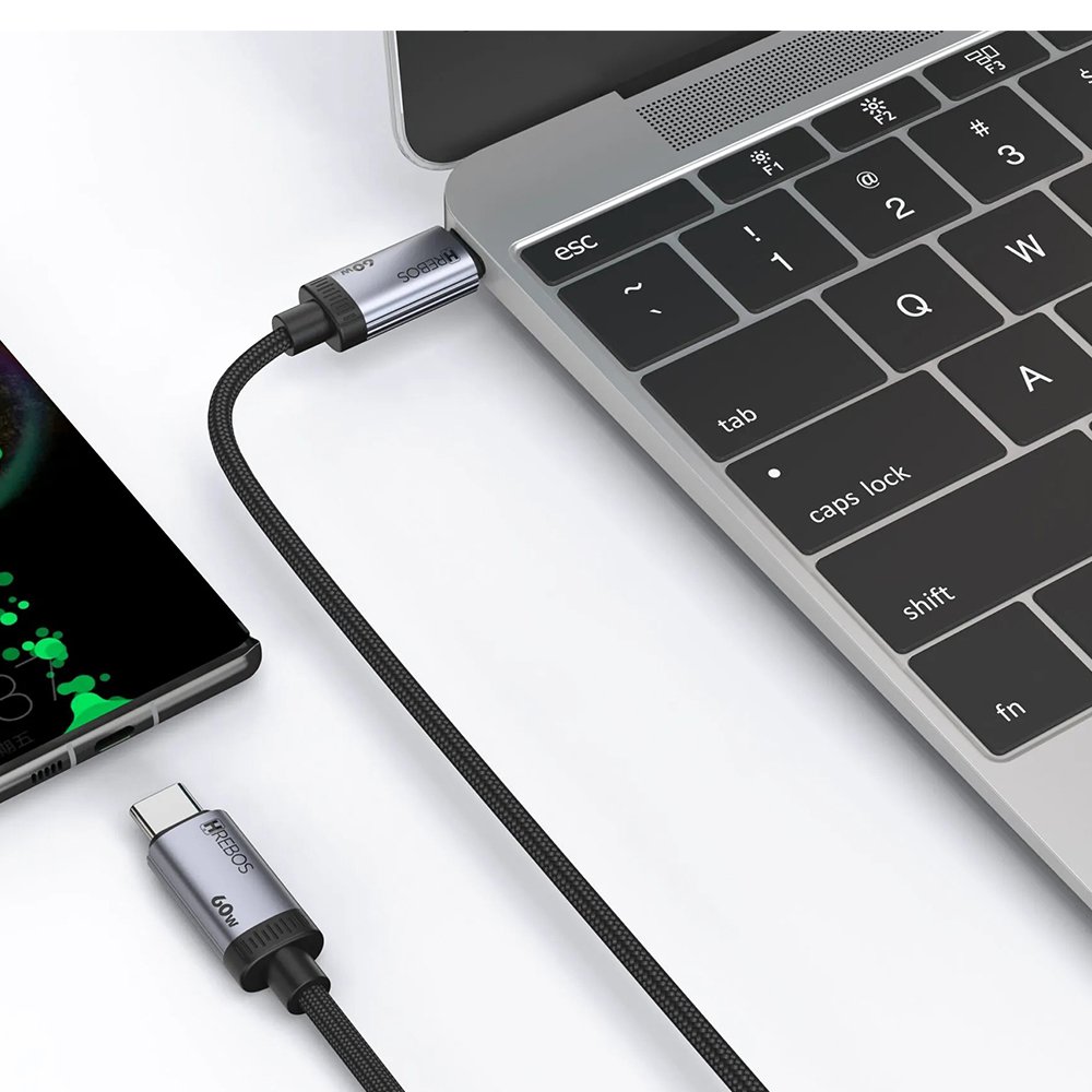 Cabo Hrebos Cb-691c Novabraid 60w Usb-c 2m Nylon Preto