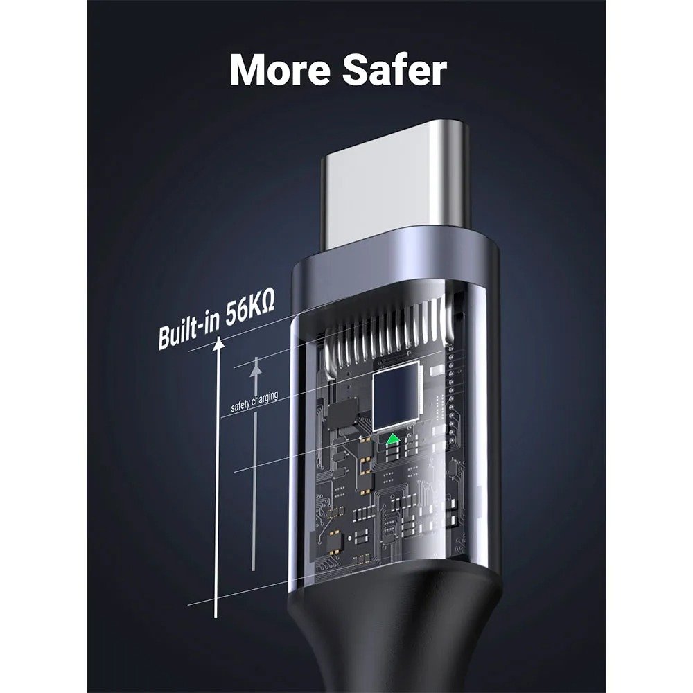 Cabo Ugreen Us261 Usb-c 1mt Preto Fast Charge 60w