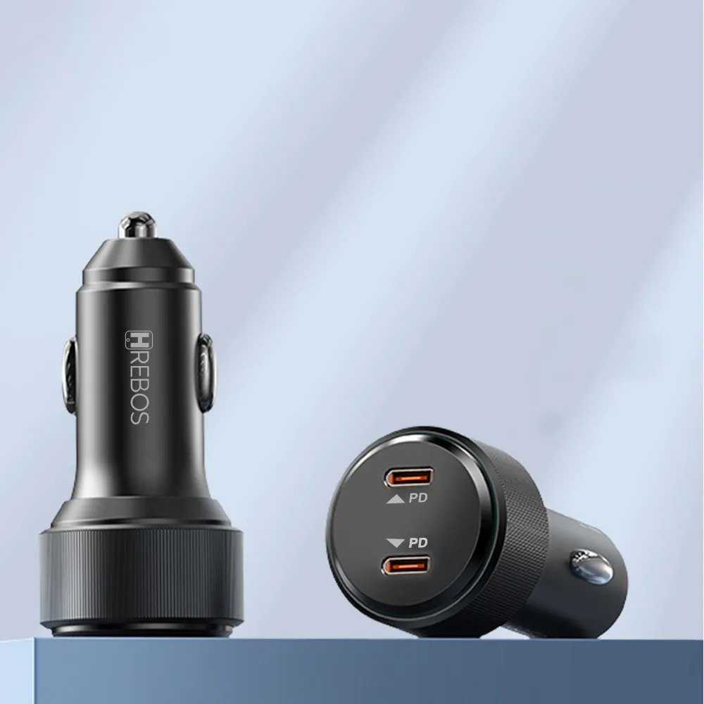 Carregador Veicular Hrebos Crv-209 Charge Pro 60w Dual Usb-c