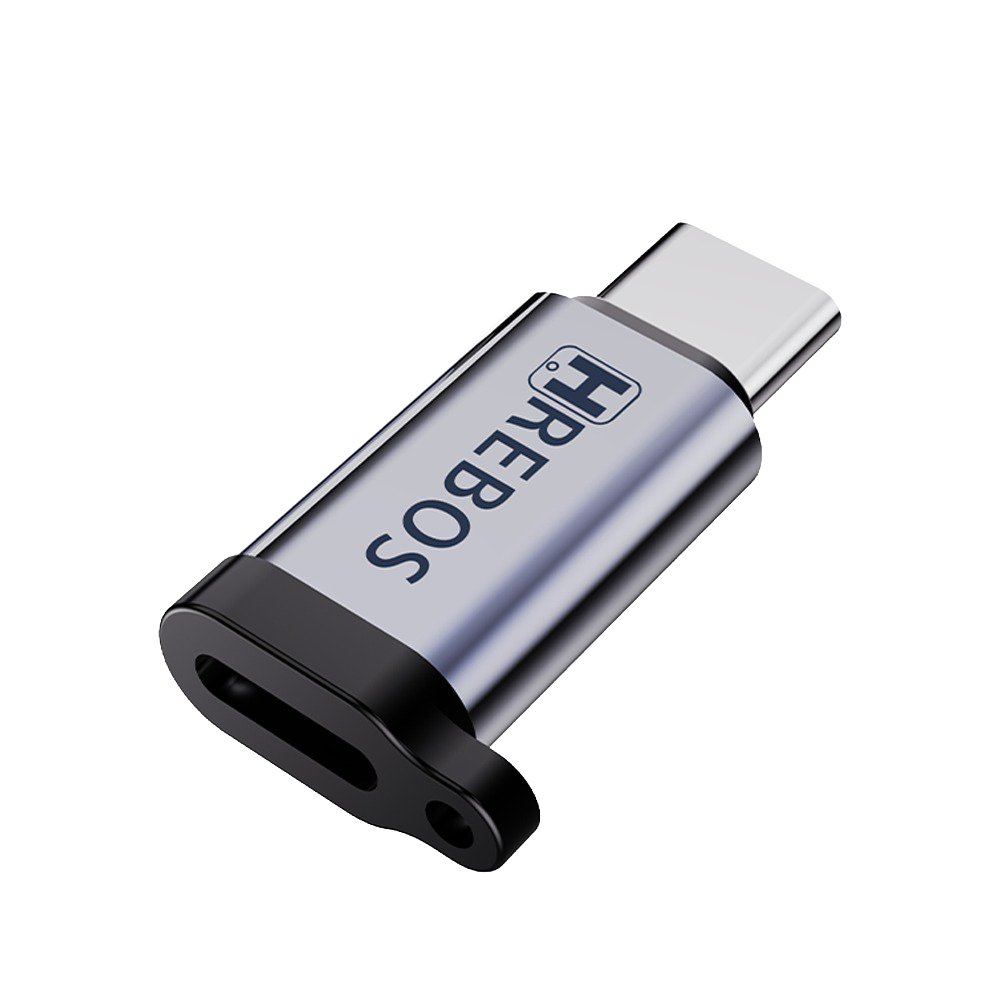 Adaptador Otg Hrebos Ad-225c Type-c Para Lightning Femea Preto