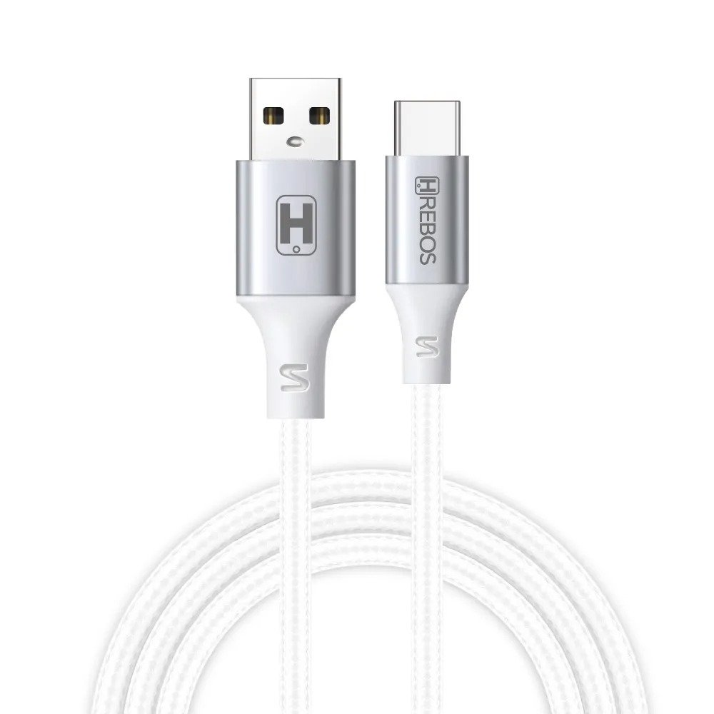Cabo Hrebos Cb-220c Midnight 60w Usb-a/usb-c 2m Branco Branco