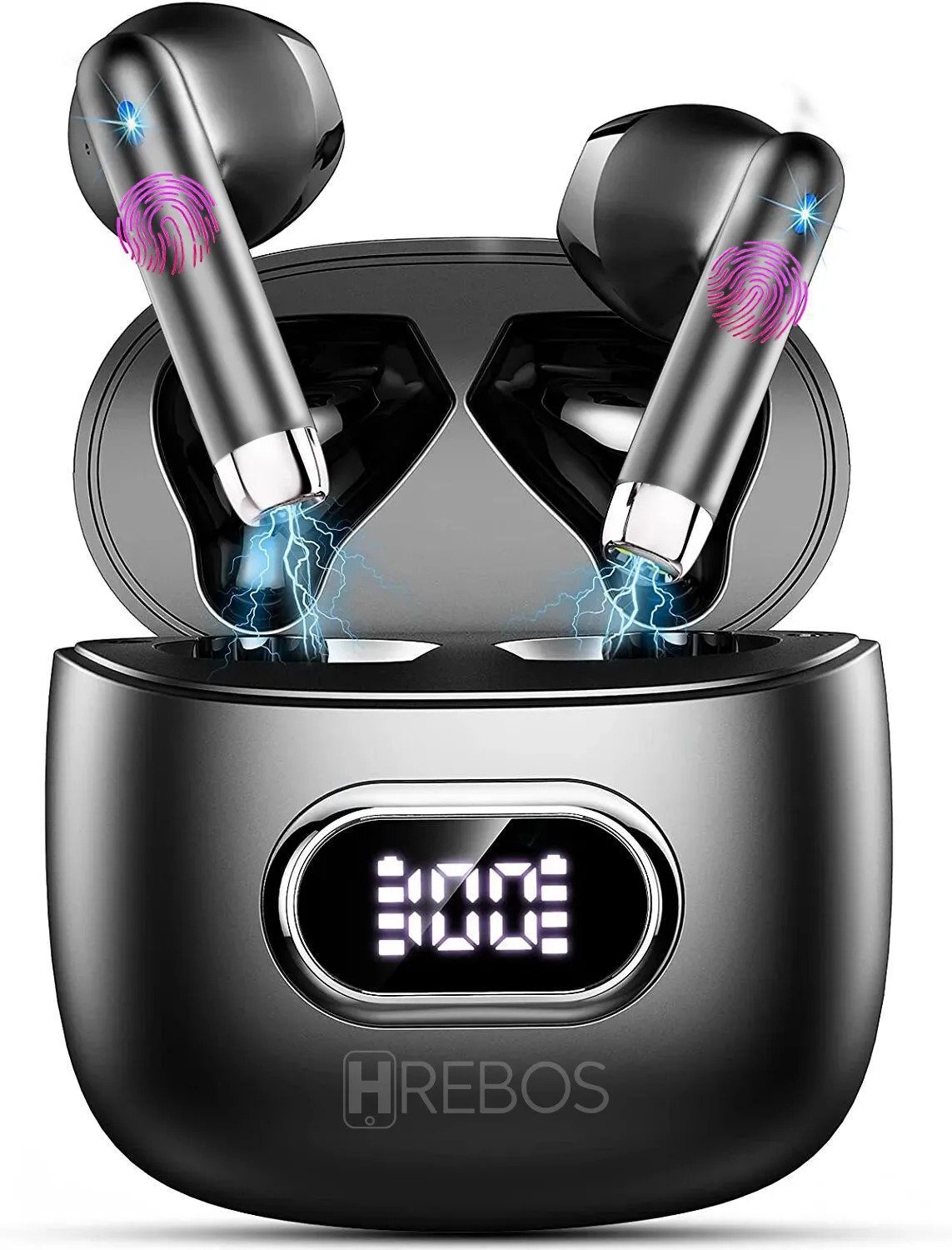 Fone Hrebos Eb-236 Vilipods Bluetooth Tws Display Preto