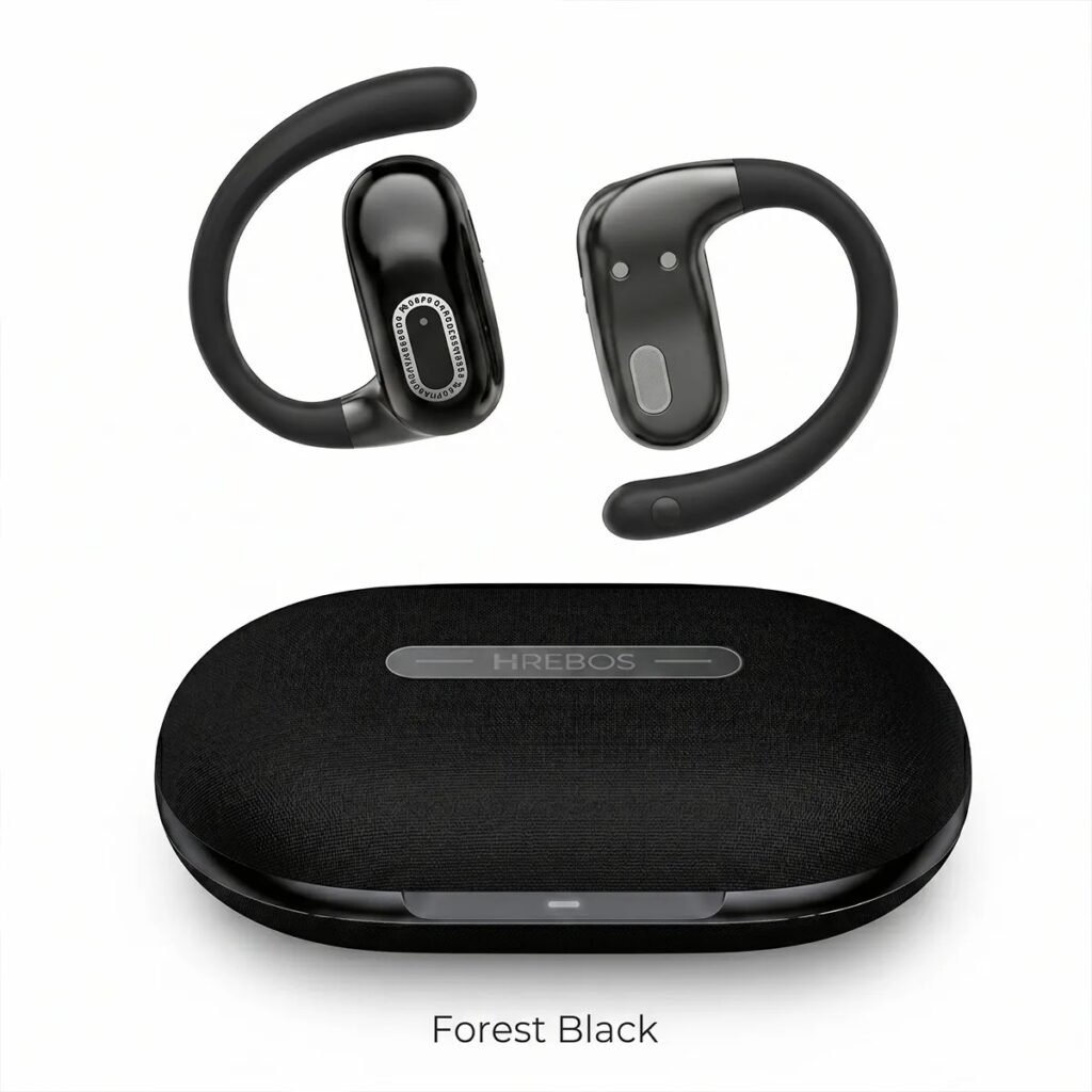 Fone Sem Fio Hrebos Eb-220 Neckband Hwave Bluetooth Esporte Preto