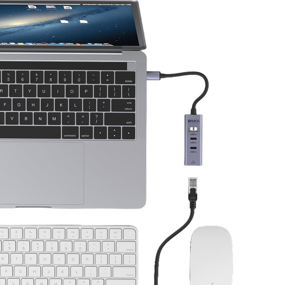 Hub Multifuncional Hrebos Flowhub Ad-263c Usb Ethernet Rj45 Cinza