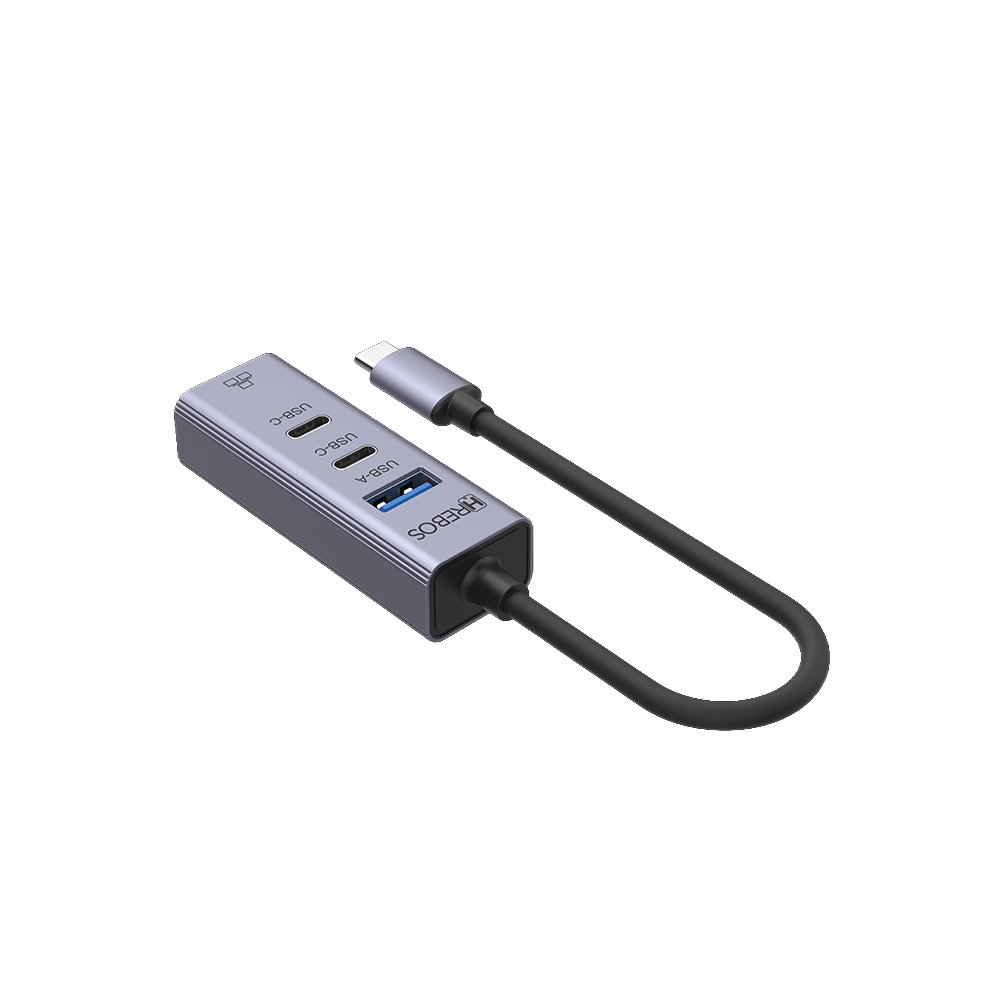 Hub Multifuncional Hrebos Flowhub Ad-263c Usb Ethernet Rj45 Cinza