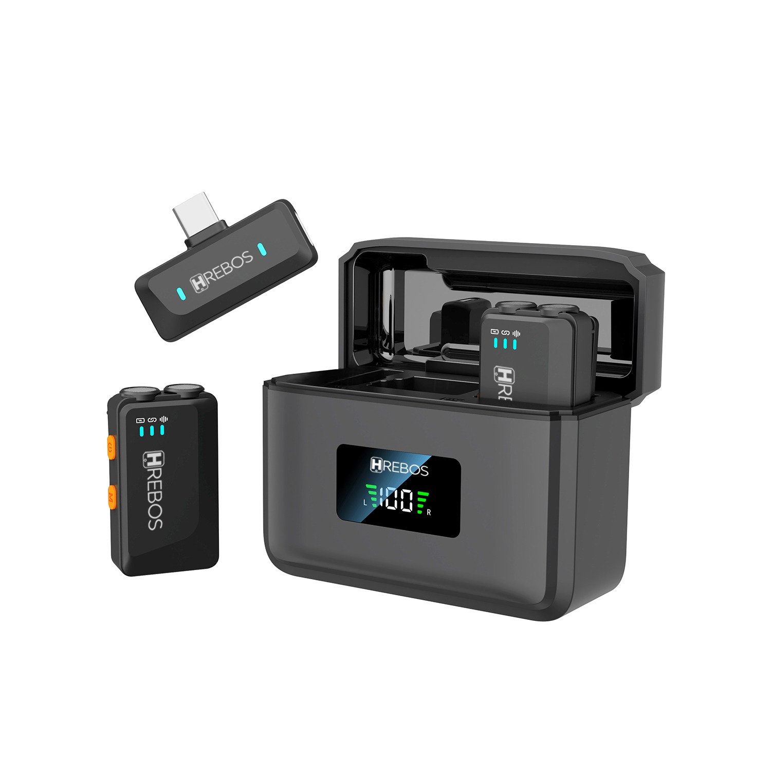 Microfone Lapela Hrebos If-1001 Wavemic Wireless 2.4ghz Preto