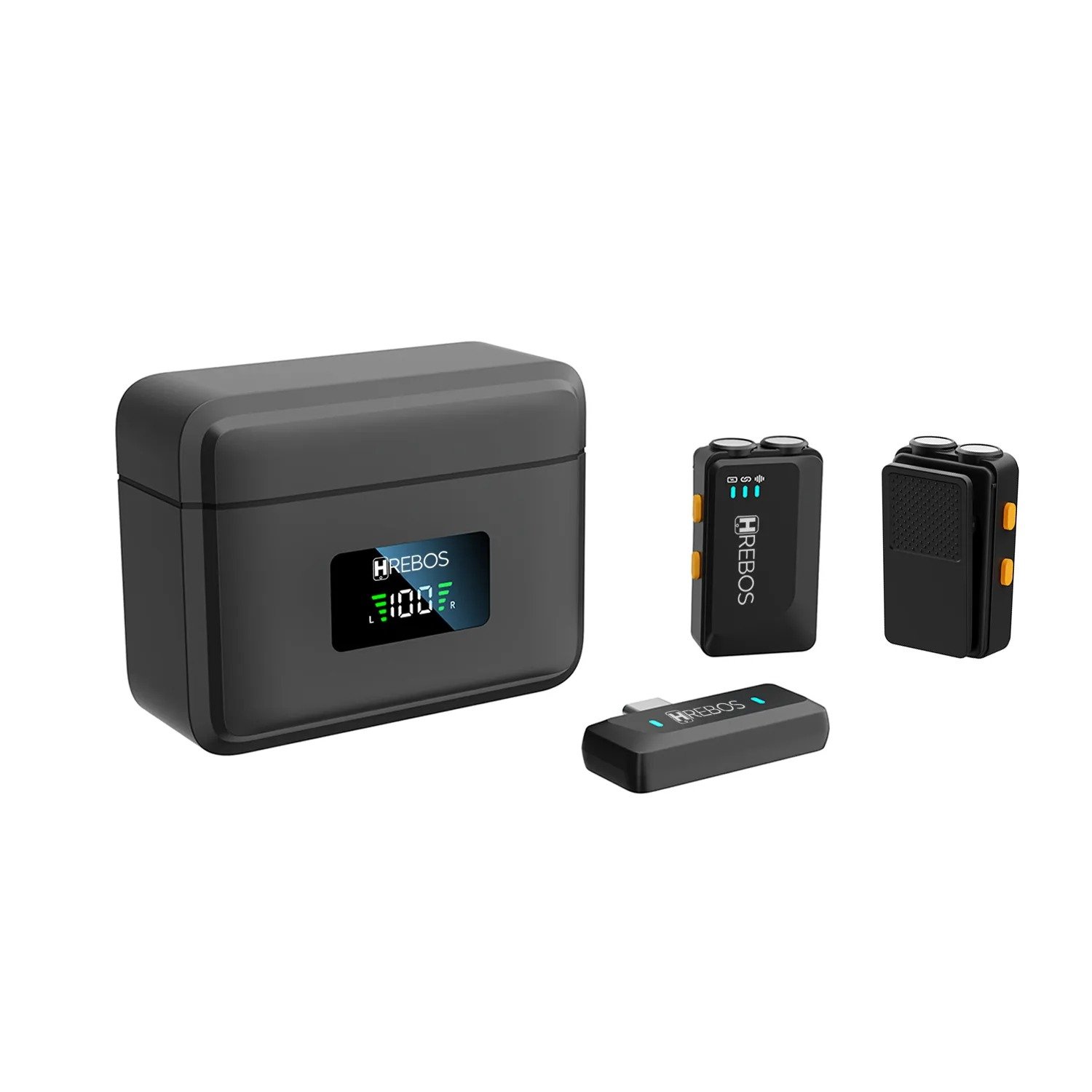 Microfone Lapela Hrebos If-1001 Wavemic Wireless 2.4ghz Preto