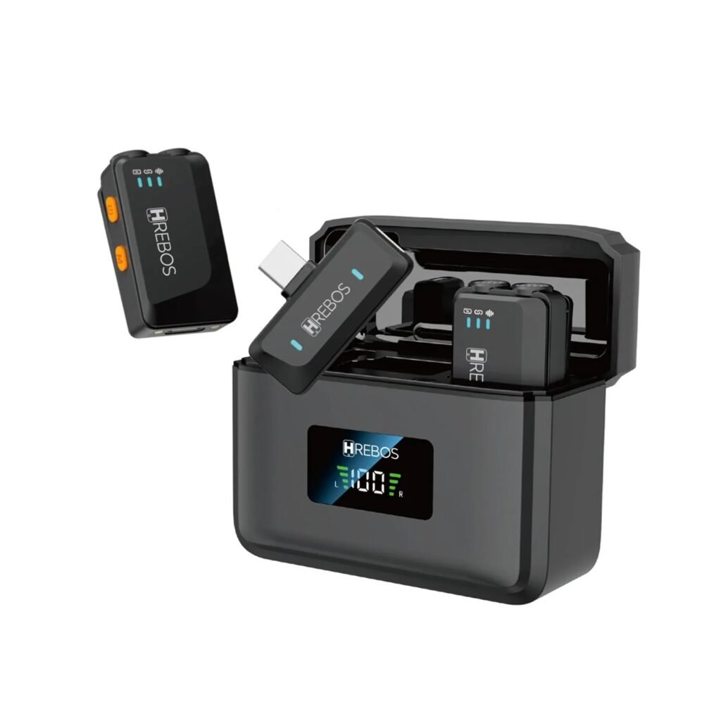 Microfone Lapela Hrebos If-1001 Wavemic Wireless 2.4ghz Preto